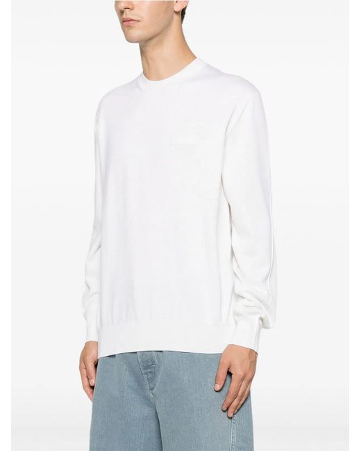 Givenchy White Cuffs Button Tab Sweater for men