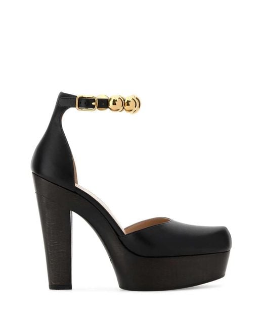 Chloé Black Leather Lola Pumps