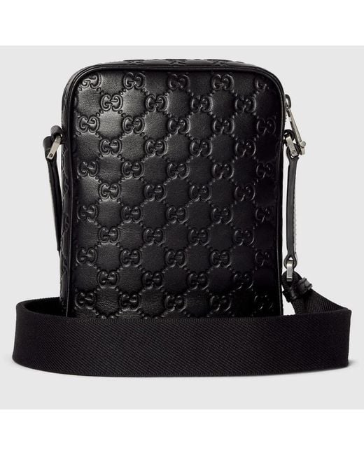 Gucci Black Gg Emblem Shoulder Bag Small Size for men