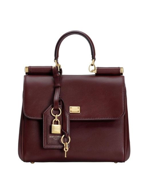 Dolce & Gabbana Purple Bordeaux Leather Shoulder Bag