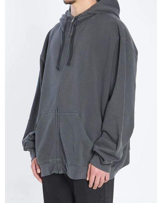 Maison Margiela Gray Hoodie With Numeric Logo for men