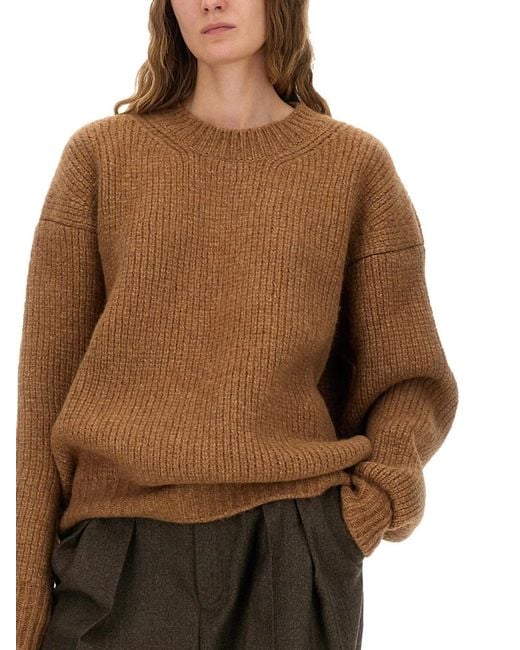Saint Laurent Brown Thick Knit Pullover