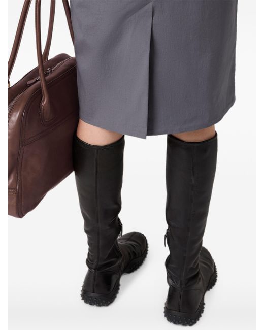 Miu Miu Gray Stretch Poplin Skirt