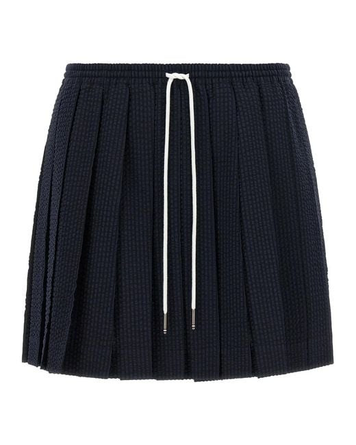 Thom Browne Blue Thom E Wool Long Skirt