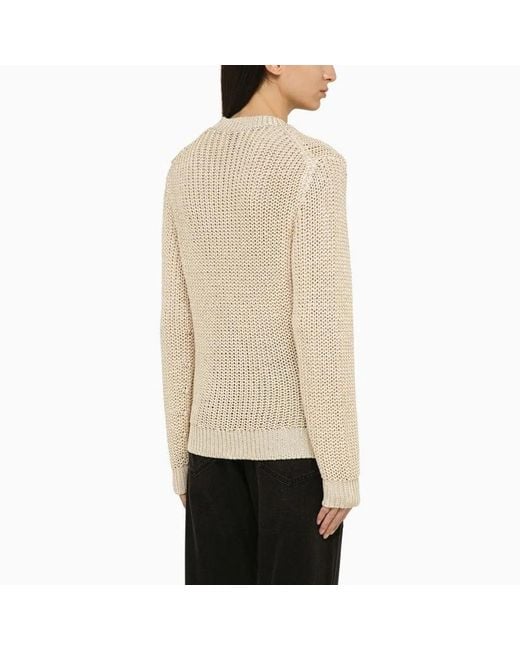 Isabel Marant Natural Recycled Polyester Ecru Crew-Neck Jumper