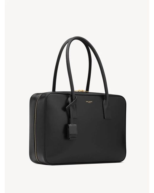 Saint Laurent Black Leather Sac De Jour Handbag
