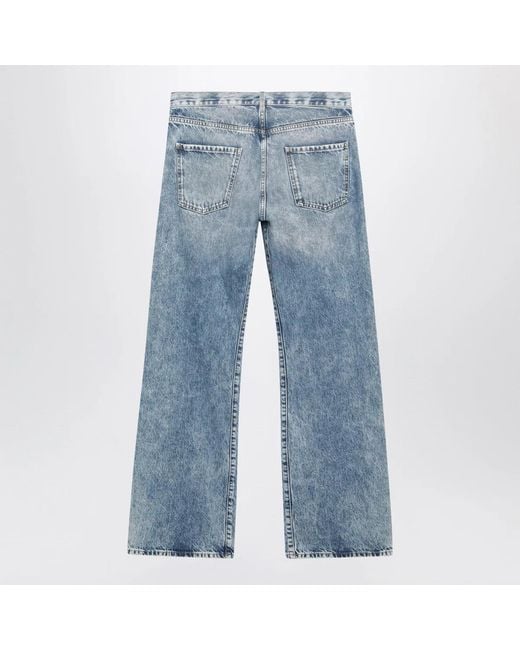 Maison Margiela Blue Light Washed Jeans With Contrasting Insert Pocket Details