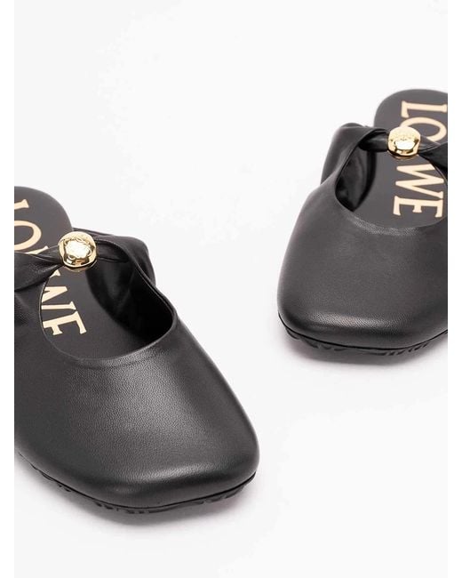 Loewe Black 'Pebble' Soft Mule