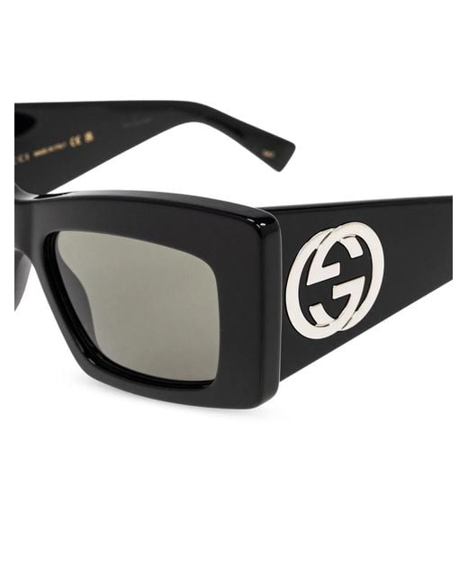 Gucci Black Square Acetate Sunglasses