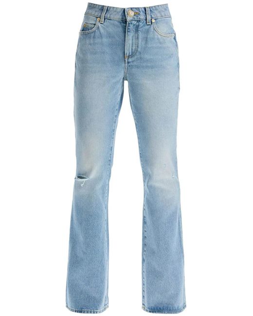 Balmain Blue Mid-Rise Flare Jeans