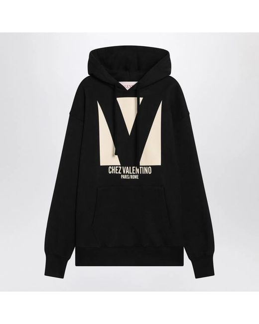 Valentino Black Sweatshirt With Chez Print