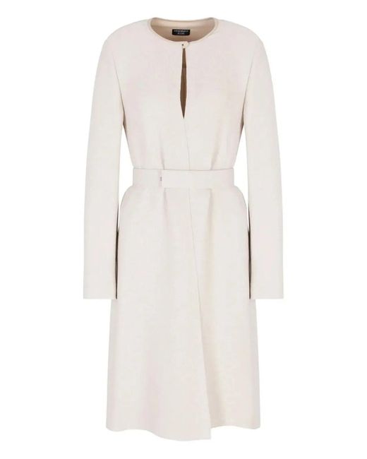 Emporio Armani White Mini Dress With Belt