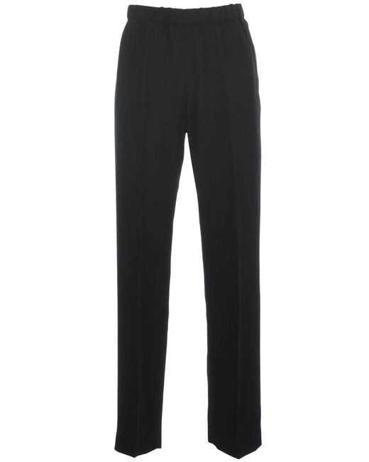 Dries Van Noten Black Satin Pants Elastic W/Slim Bottom