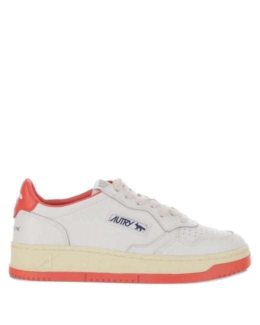 Autry X Maison Kitsune White Medalist Low Sneaker