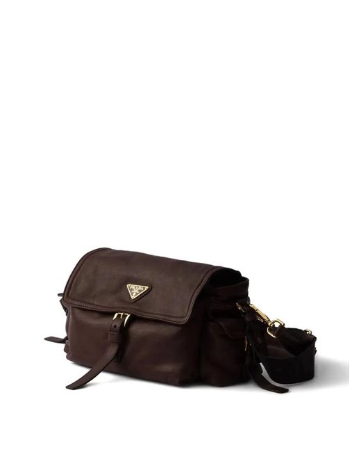 Prada Brown Dark Nappa Leather Explore Shoulder Bag