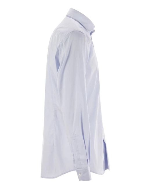 Fay White Stretch Poplin Shirt With French Collar for men