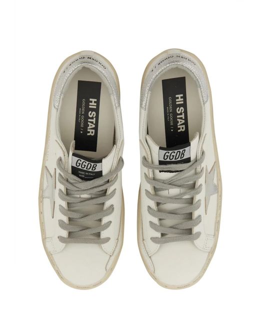 Golden Goose Deluxe Brand White Hi Star Sneakers