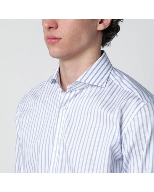 Xacus White Travel Tailor Fit Shirt Striped for men