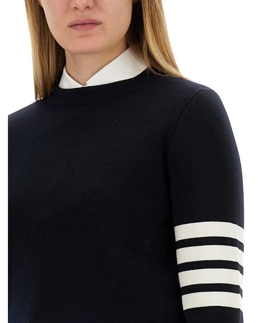 Thom Browne Black Maglia Punto Milano Con 4 Bar