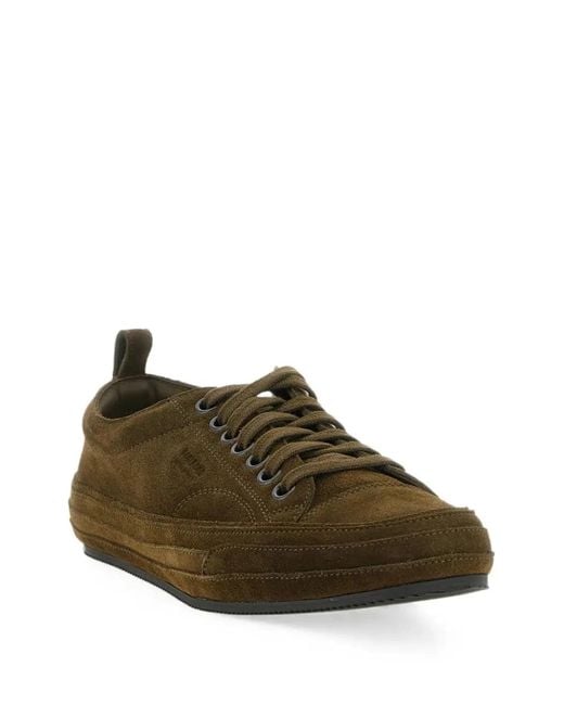 Tom Ford Green Suede "Dean" Sneakers for men