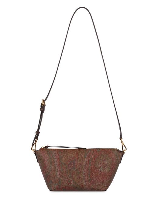 Etro Brown Jacquard Paisley Shoulder Bag