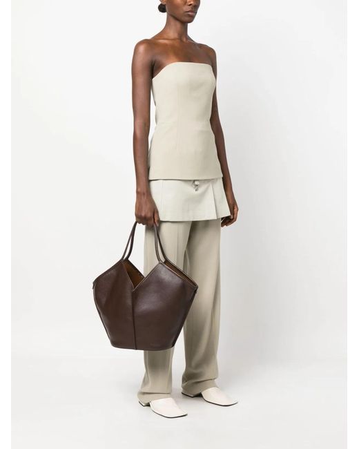 Hereu Brown Calella Leather Tote Bag