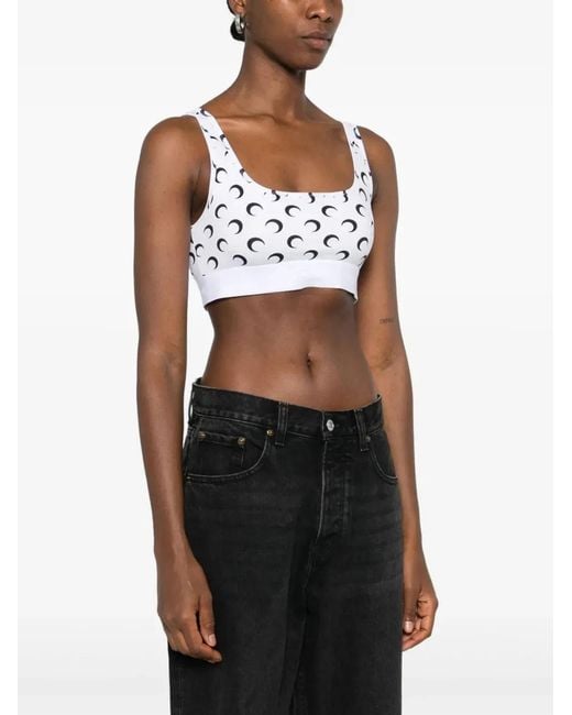 MARINE SERRE Metallic Moon Sport Bra