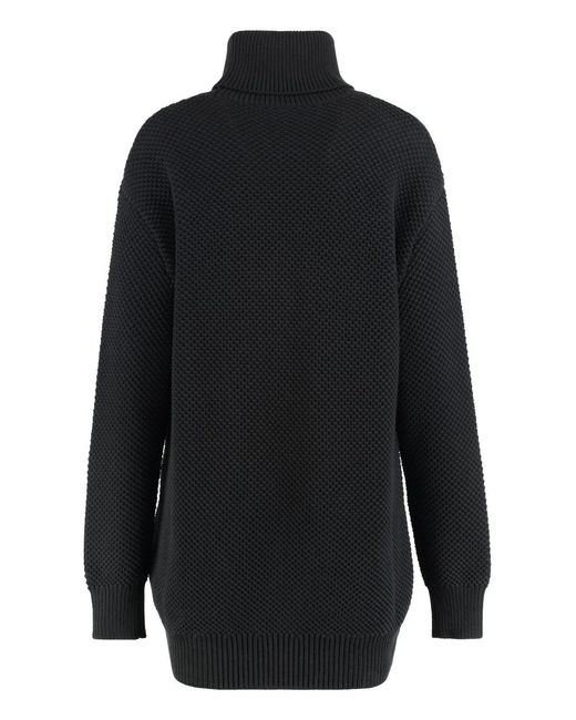 Versace Black Cotton Blend Turtleneck Sweater