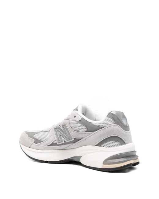 New Balance White Panelled Logo Patch Sneakers for men