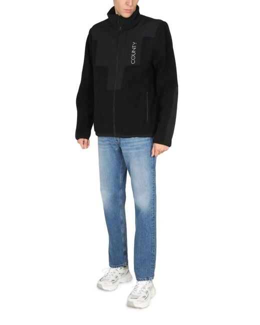 Marcelo Burlon Black Giacca Track Cross Block for men