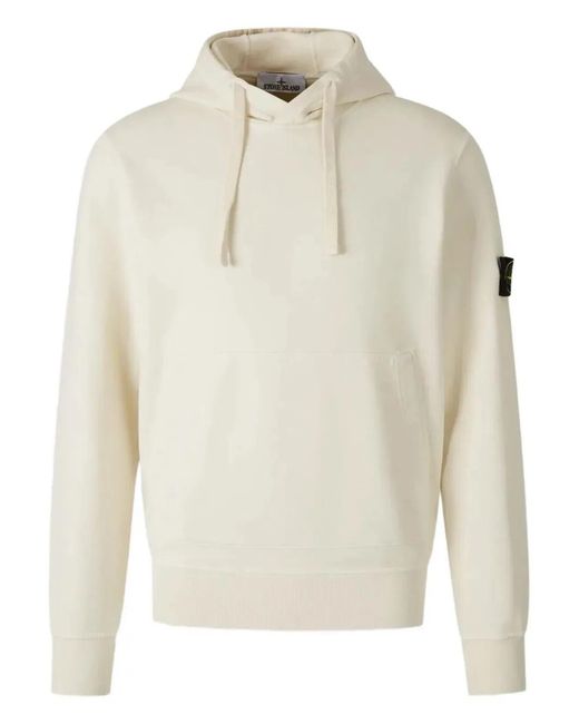 Stone Island White Regular-Fit Hooded Sweatshirt for men