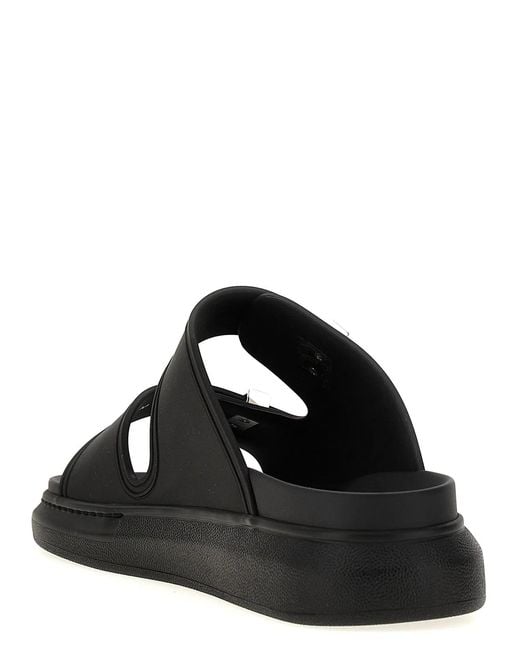 McQueen Black 'Rubber' Sandals