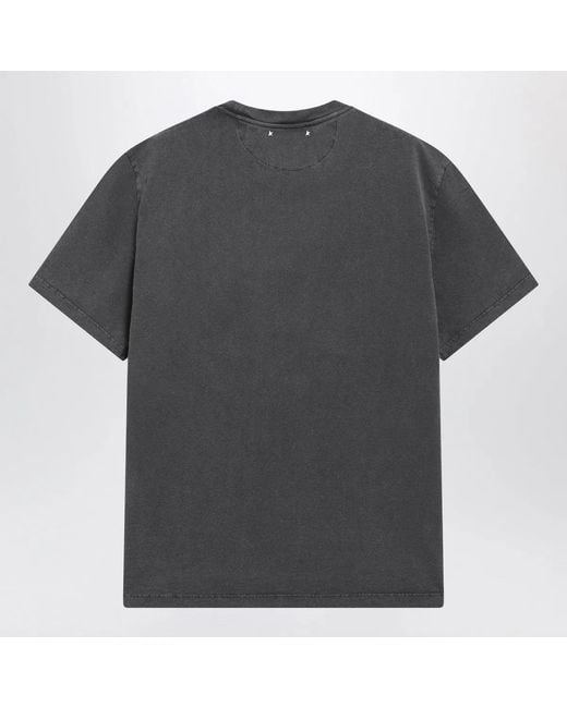 Golden Goose Deluxe Brand Black Anthracite Vintage-Effect T-Shirt for men