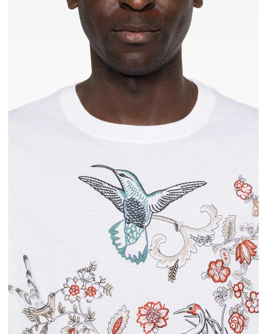 Etro White Cotton Polyester T-Shirt Soho for men