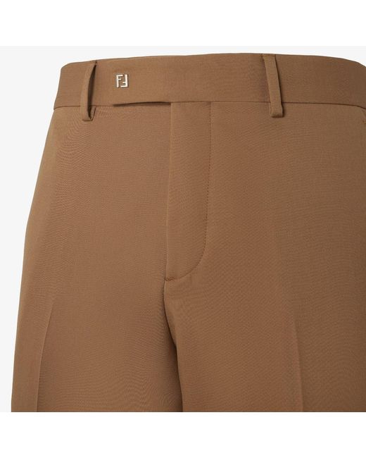 Fendi Natural Rust Wool Cigarette Trousers for men