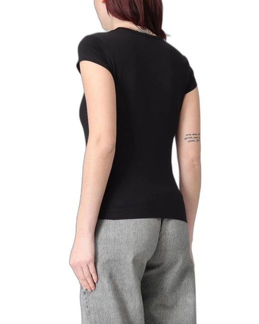 DIESEL Black Cotton Elastane T-Shirt