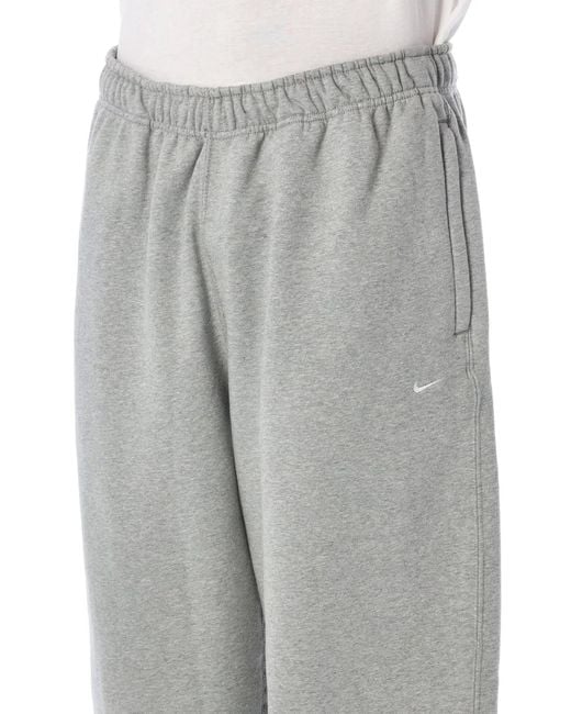 Nike Gray Solo Swoosh Fleece Pants for men