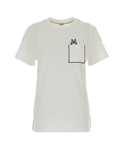 Loewe White Cotton T-Shirt
