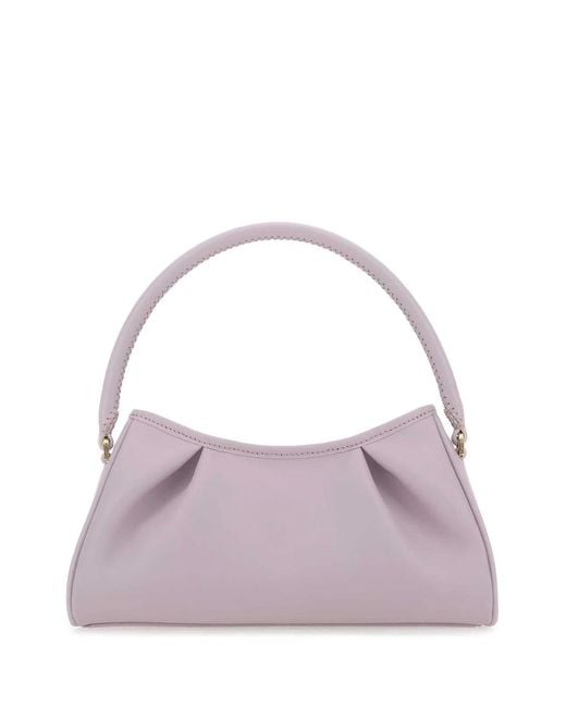 Elleme Purple Lilac Leather Dimple Moon Shoulder Bag