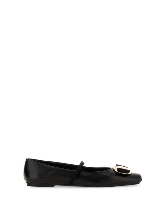 Ferragamo Black Ballerina Zina