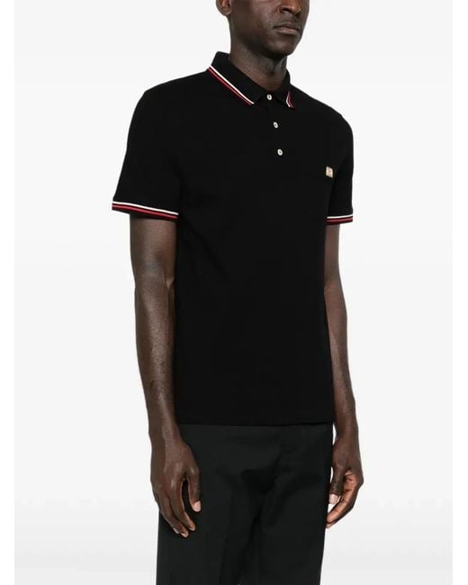 Valentino Garavani Black Polo Shirt With Vlogo Patch for men