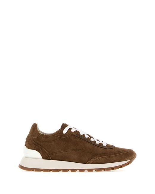 Brunello Cucinelli Brown Suede Sneakers