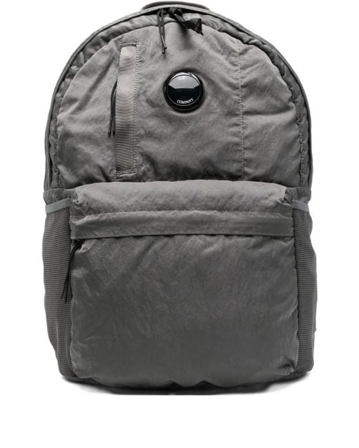 C P Company Gray Backpack With Lens Detail for men
