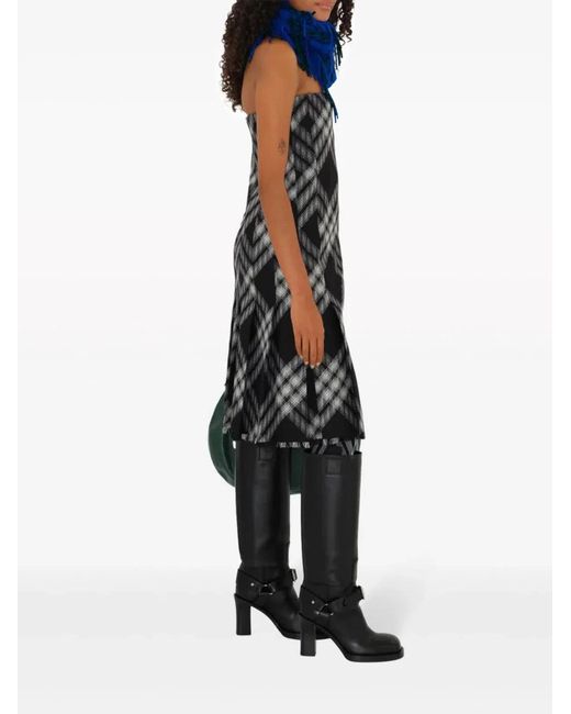 Burberry Black Check Kilt Style Dress