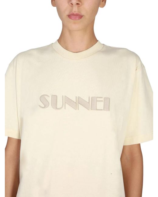 Sunnei White Crewneck T-Shirt