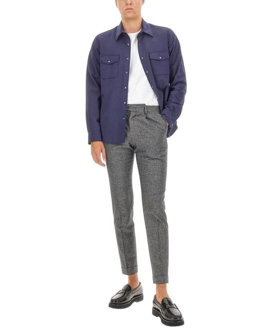 Aspesi Blue Double Shirt for men