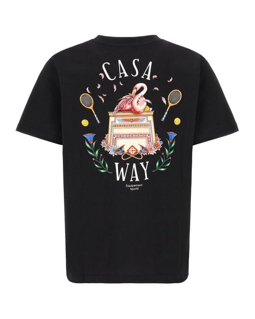 Casablanca Black T-Shirt With 'Casa Way' Print for men