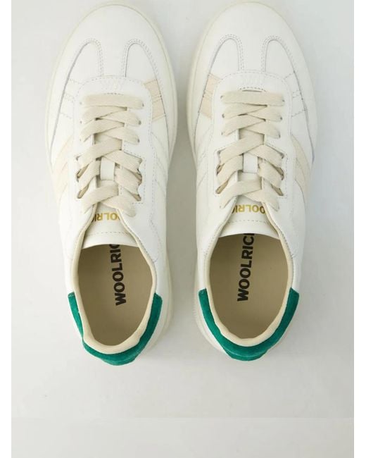 Woolrich White Off- Double U. T Calf Leather Sneakers for men