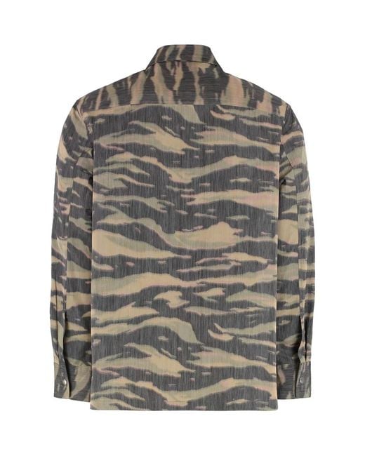 Jil Sander Gray Silk Blend Overshirt for men