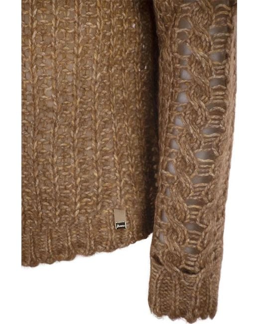 Herno Brown Crew Neck Knitted Jumper